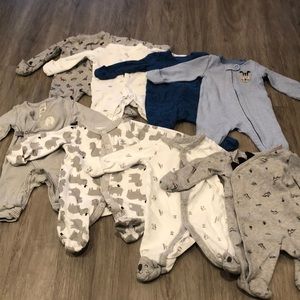 8 newborn sleepers/ sleep n’ play bundle baby boy
